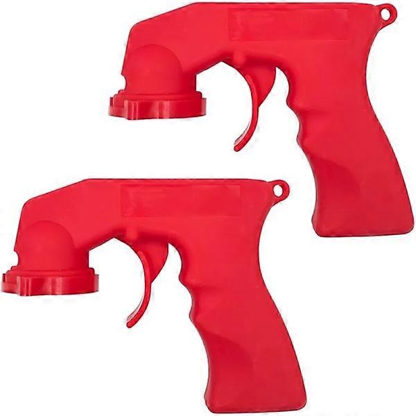 2 Car Paint Spray Gun Handle with Trigger, Universal Aerosol Can Handle (Red)