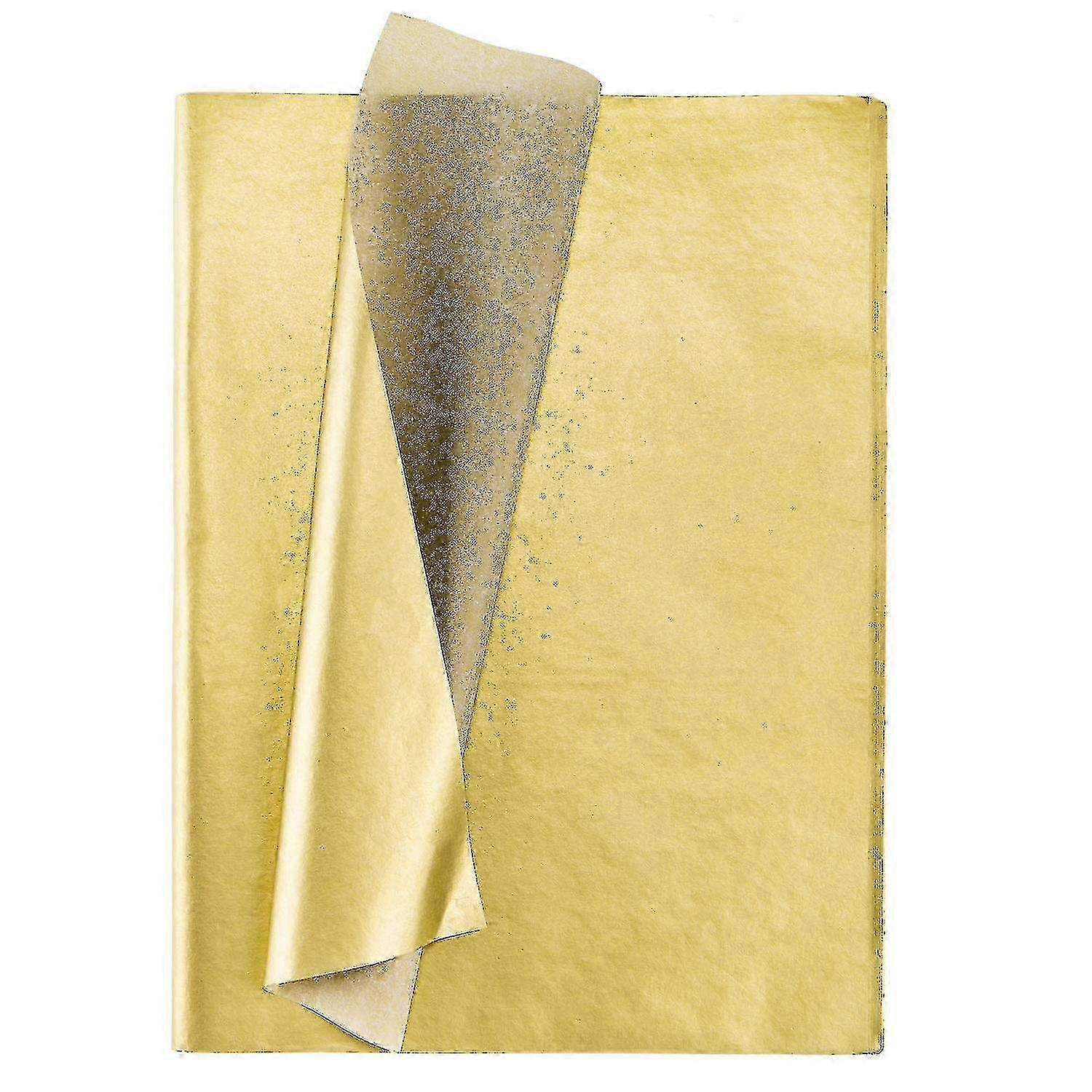 Gold Tissue Paper, 100 Sheets Metallic Gift Wrapping Paper For Birt...