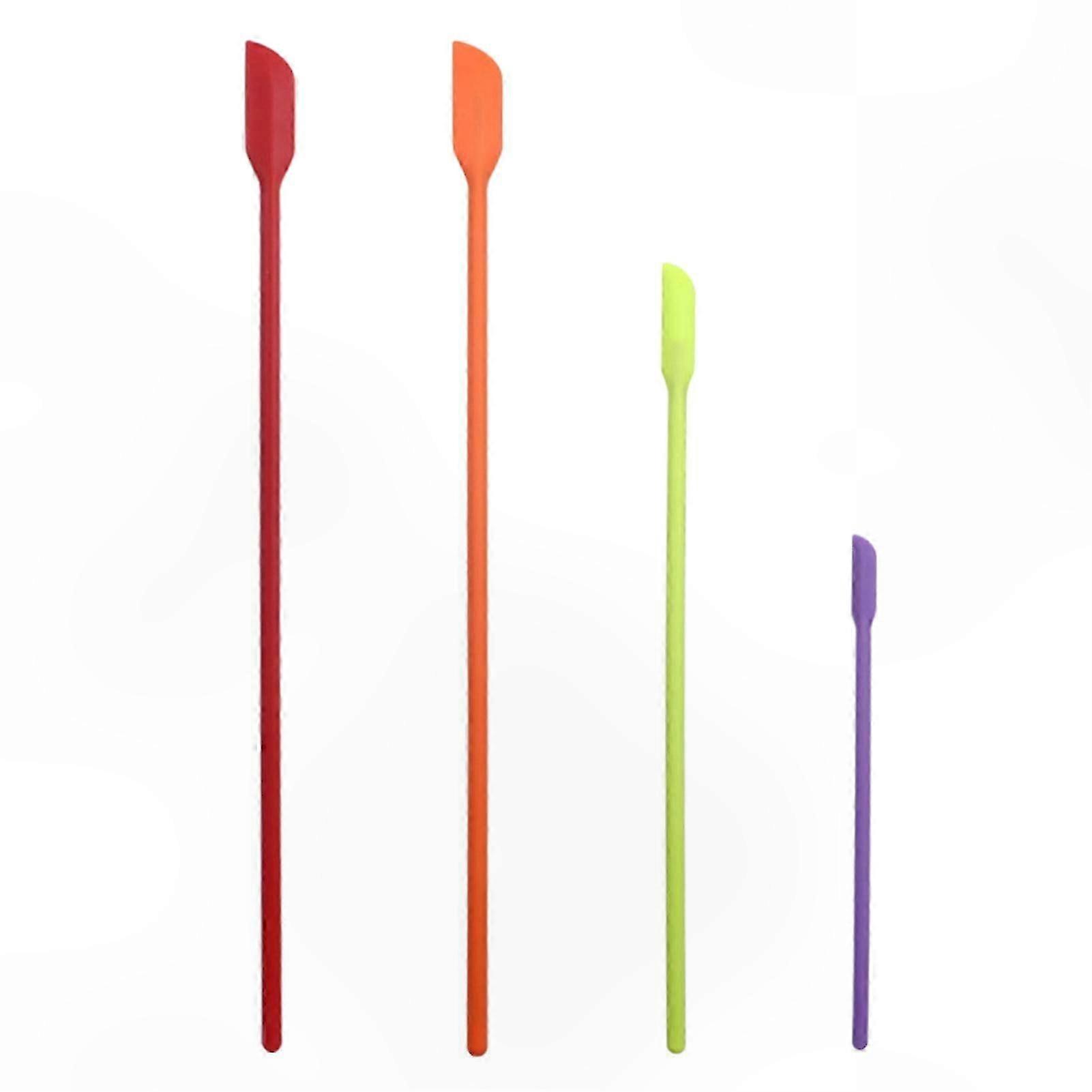 Soft Silicone Spatula Set, 4-Piece Flexible Kitchen Scraper with Long Handles for Easy Cooking and Baking