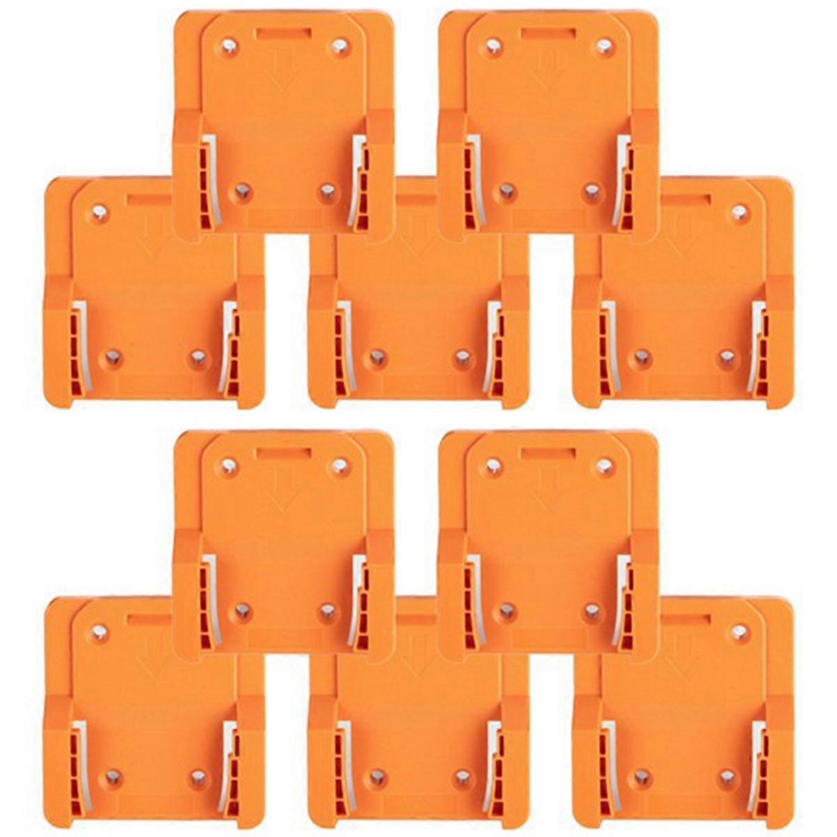 10Pack Battery Wall Mount Holder & Drill Tool Mount - for 18V Li-Ion Drill, Fits Work Van, Shelf, Toolbox