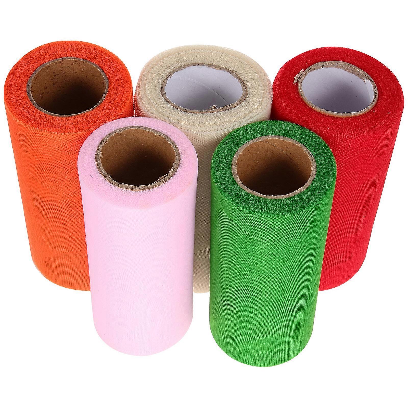 Durable Tulle Roll Craft Ribbon Ideal For Special Events Or Graduation Decorations 5 Rolls