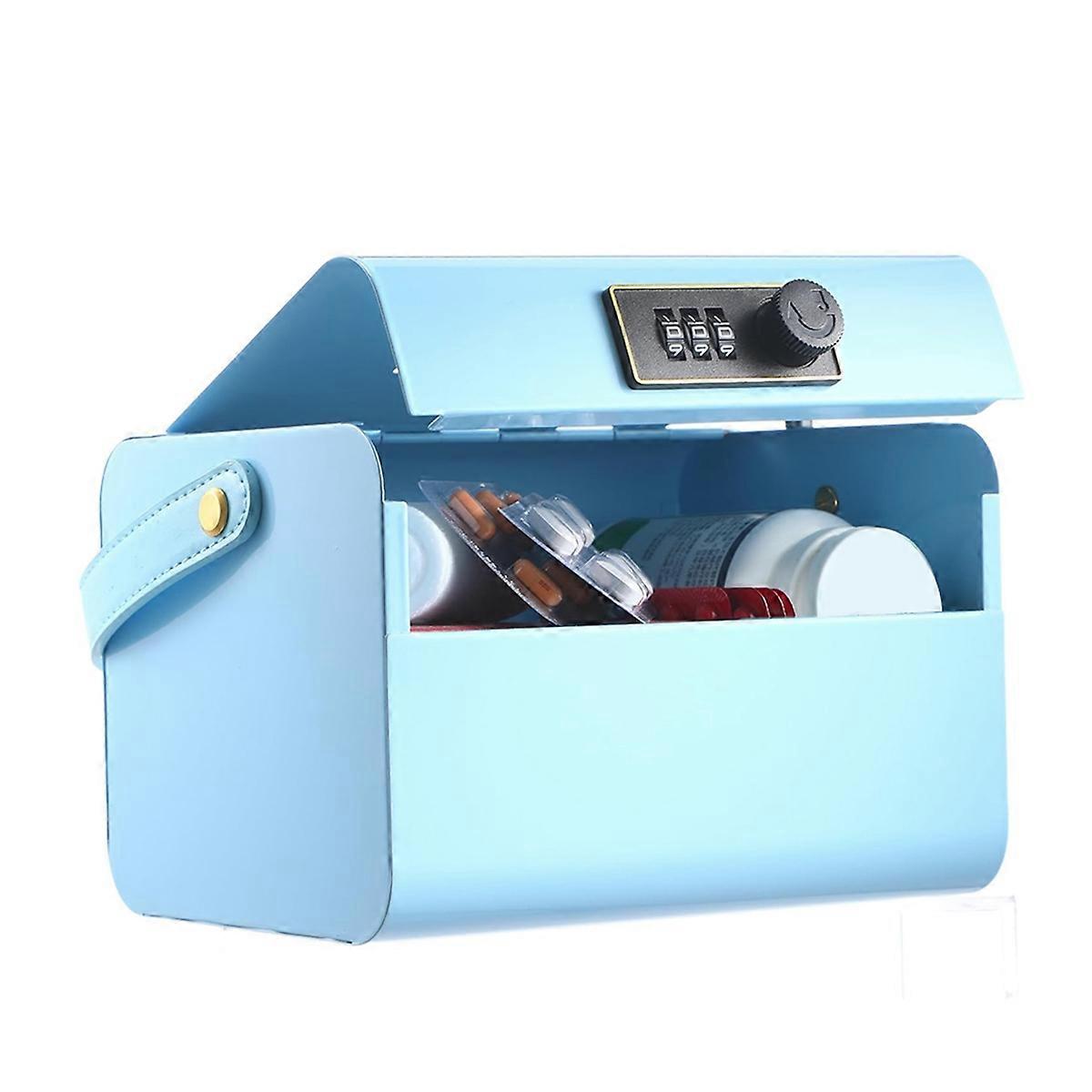 Piggy Bank for Kids 5-12 Years Old,Portable Kids Safe Bank with Code,Small Cash Box with Combination Lock Blue
