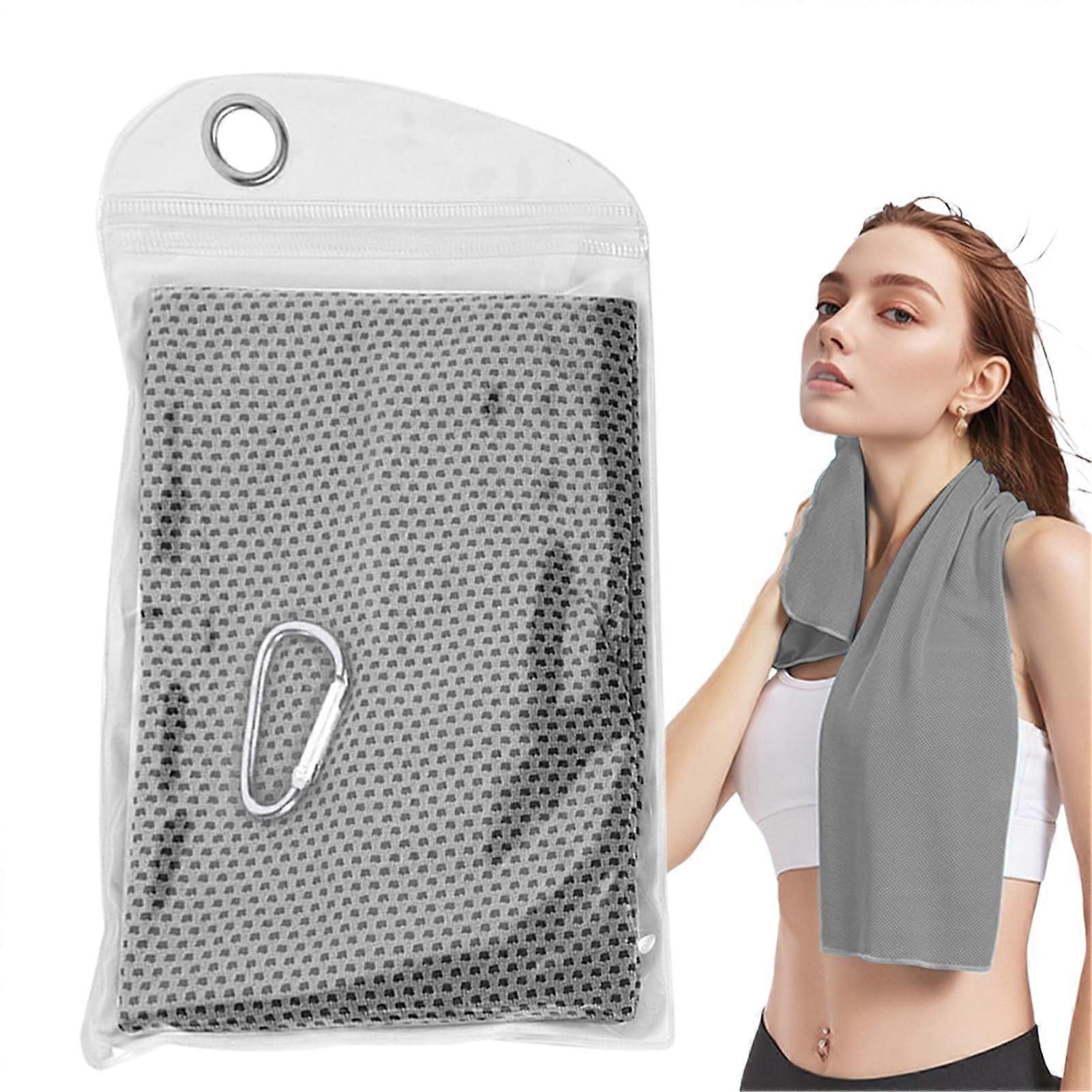Sweat Towels for Men | Sweat-Wicking Running Towel, Quick-Dry Absorbent Washcloth for Travel and Hiking, Gray