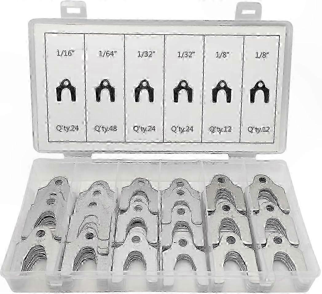 144-Piece Adjustable Body Shims Kit with Storage Case, 1/8 1/16 1/32 1/64 Inch Sizes, Universal Fit for Vehicle Alignment and Camber Adjustment