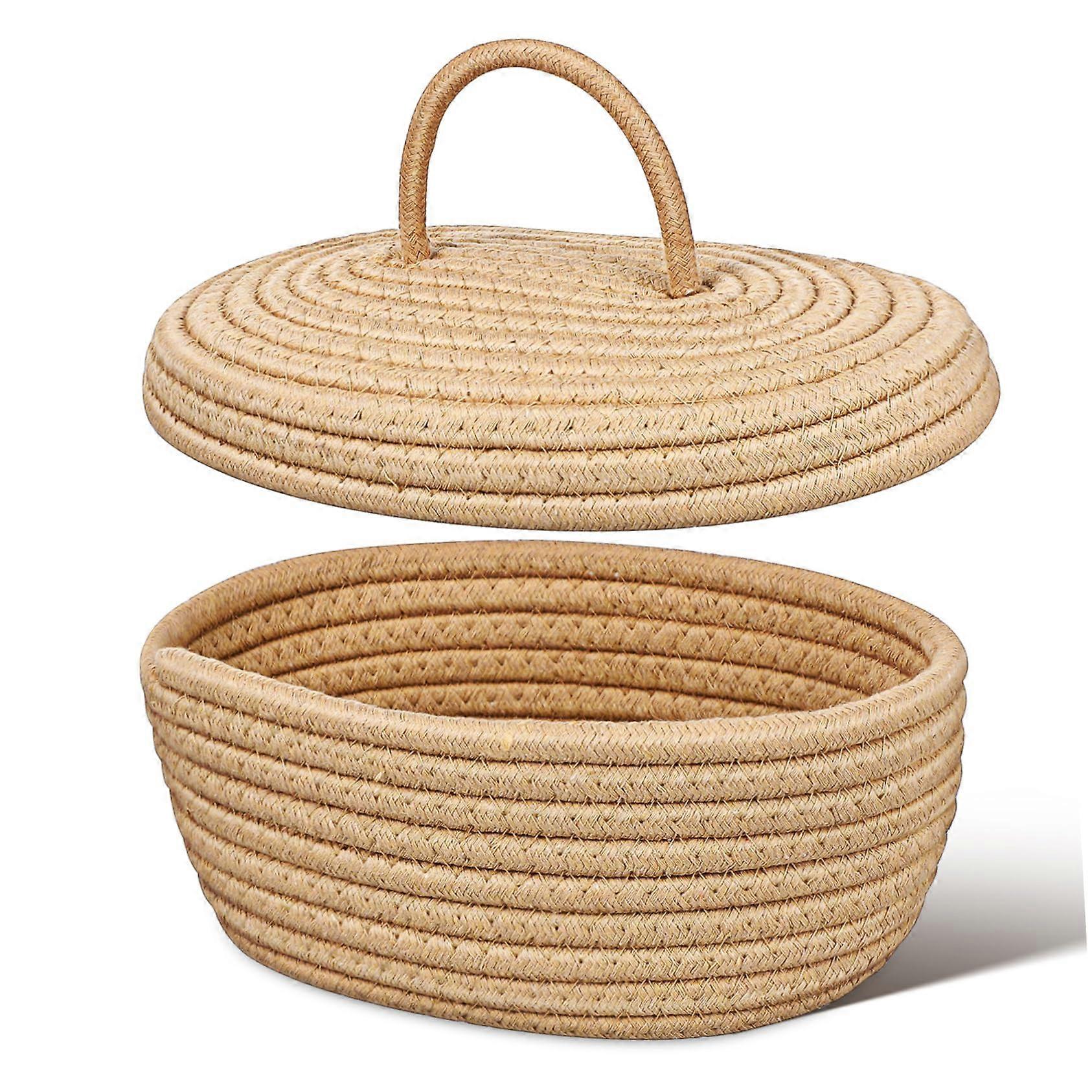 Compact Cotton Rope Storage Bag For Makeup And Accessories, Aesthetic Organizer, Soft Cotton Material For Home Office