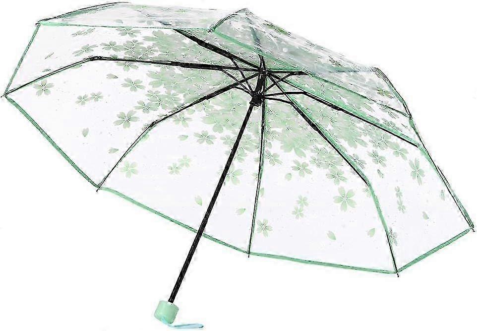 Cherry Blossom Transparent Folding Travel Umbrella