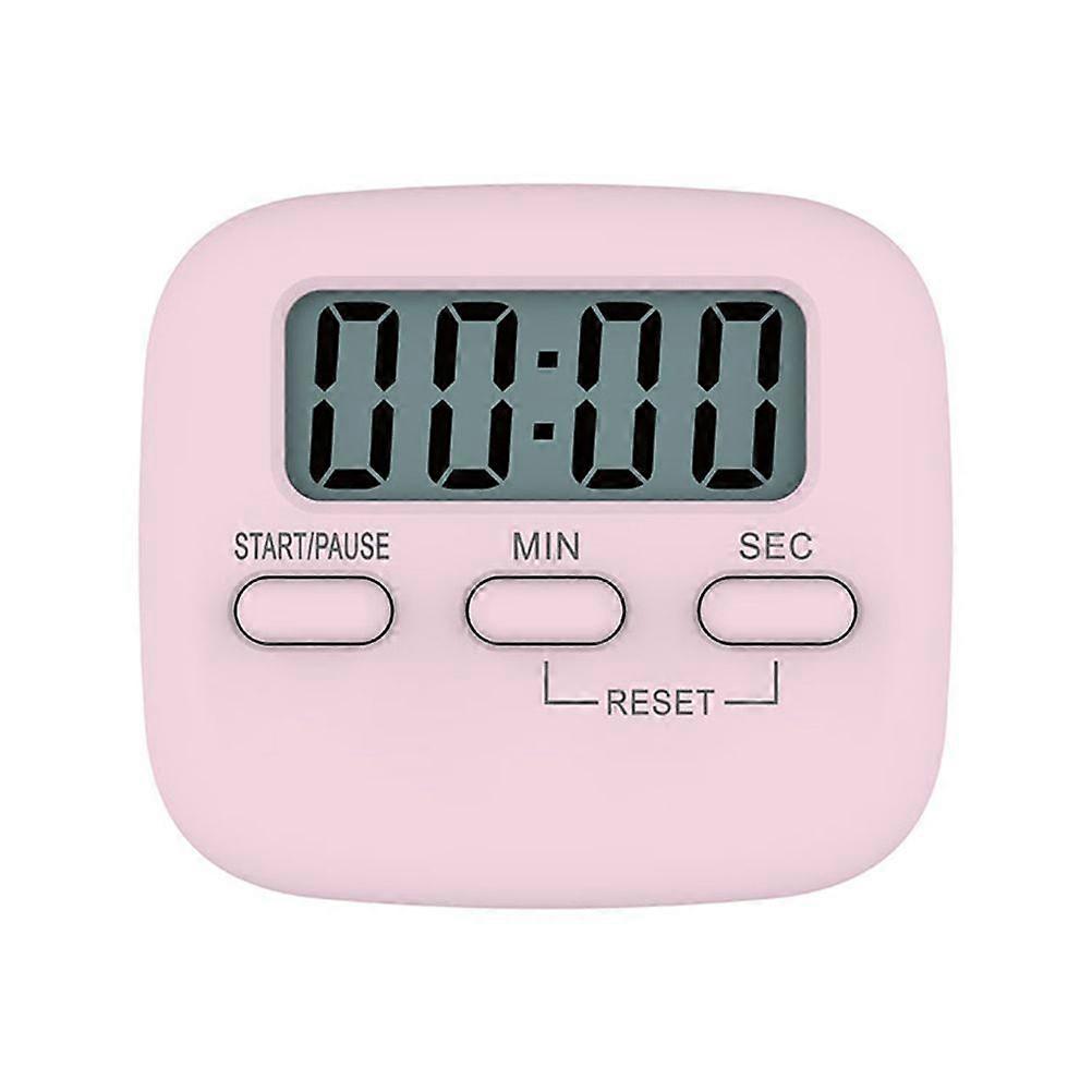 Digital Timer Countdown Stopwatch Student Alarm Kitchen Clock Timekeeper for Cooking Gym Bathroom (Pink)