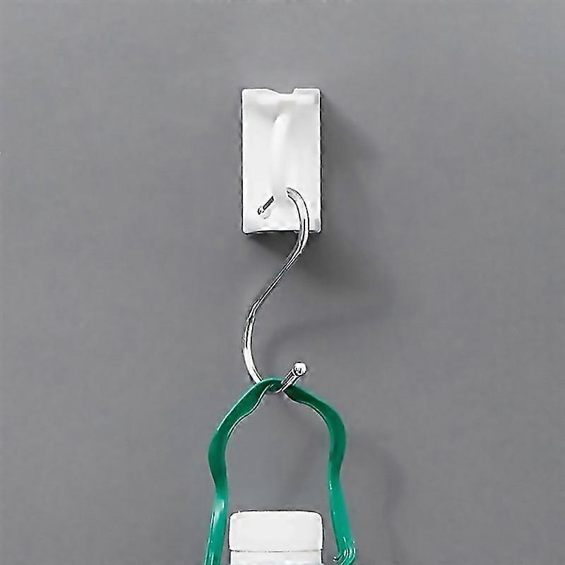 For 4pcs Curtain Rod Holder Clamp Hooks Self Adhesive Clothes Rail Bracket 360 Rotation Triangle Rin