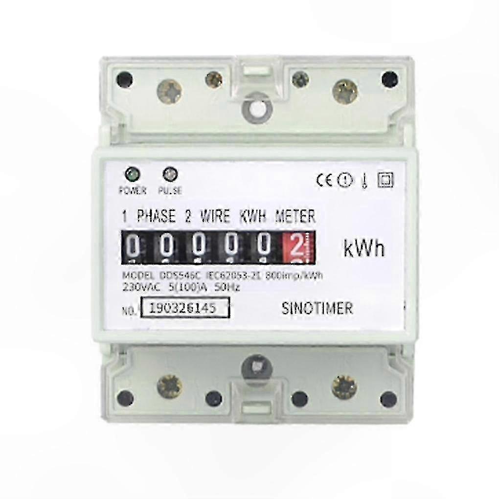 Single Phase 2-Wire AC 220V 100A kWh Energy Meter for Electricity Consumption Monitoring
