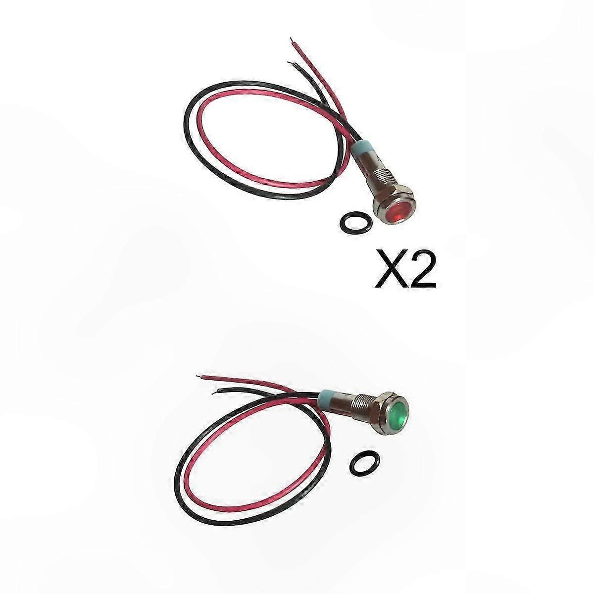 6mm LED Indicator Light with Wire, 220V Signal Power Supply Metal Lamp for Electrical Panels