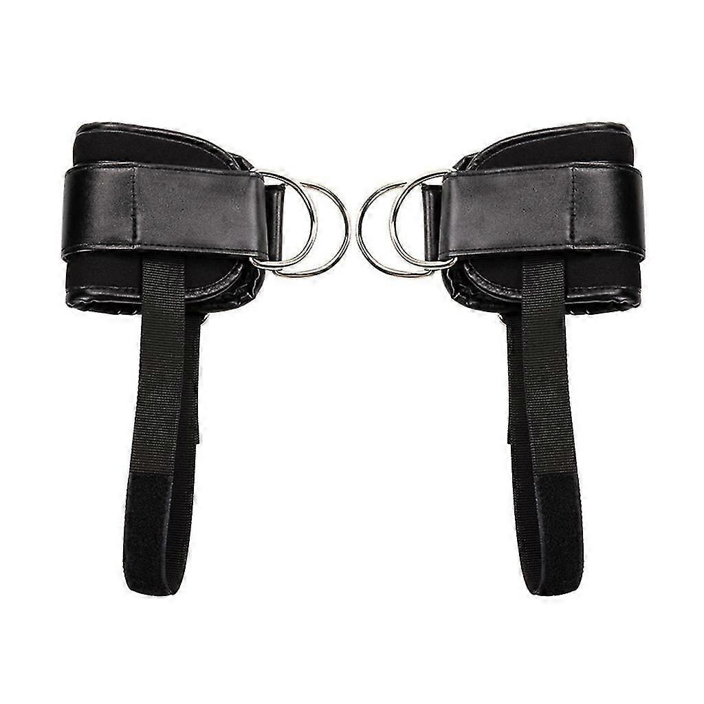 Reinforced 3d Rings Padded Ankle Strap For Cable Machine, Strong Hook And Loop