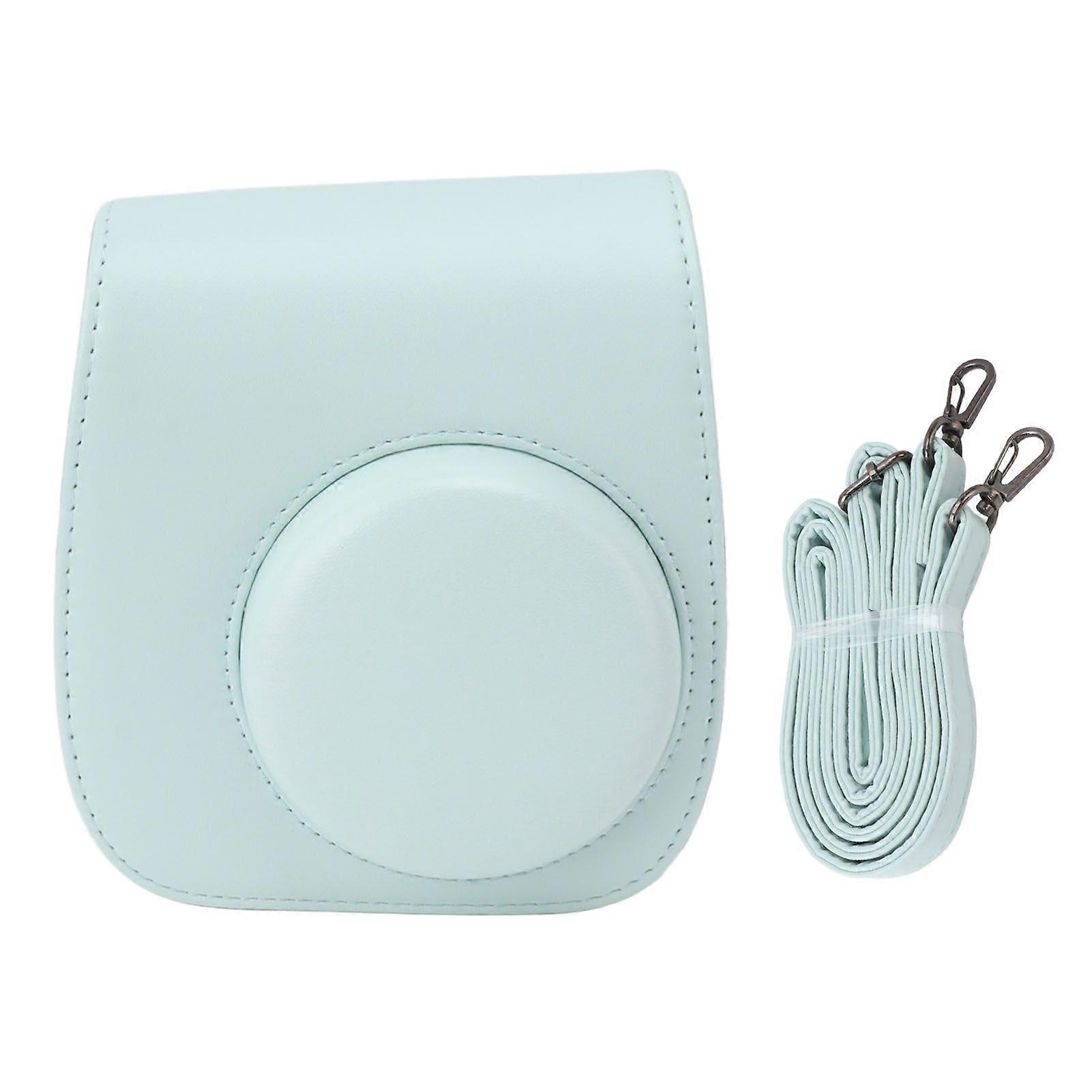 Instant Camera Bag PU Leather Instant Camera Bag Adjustable Strap Instant Camera Case for Traveling Camping Green