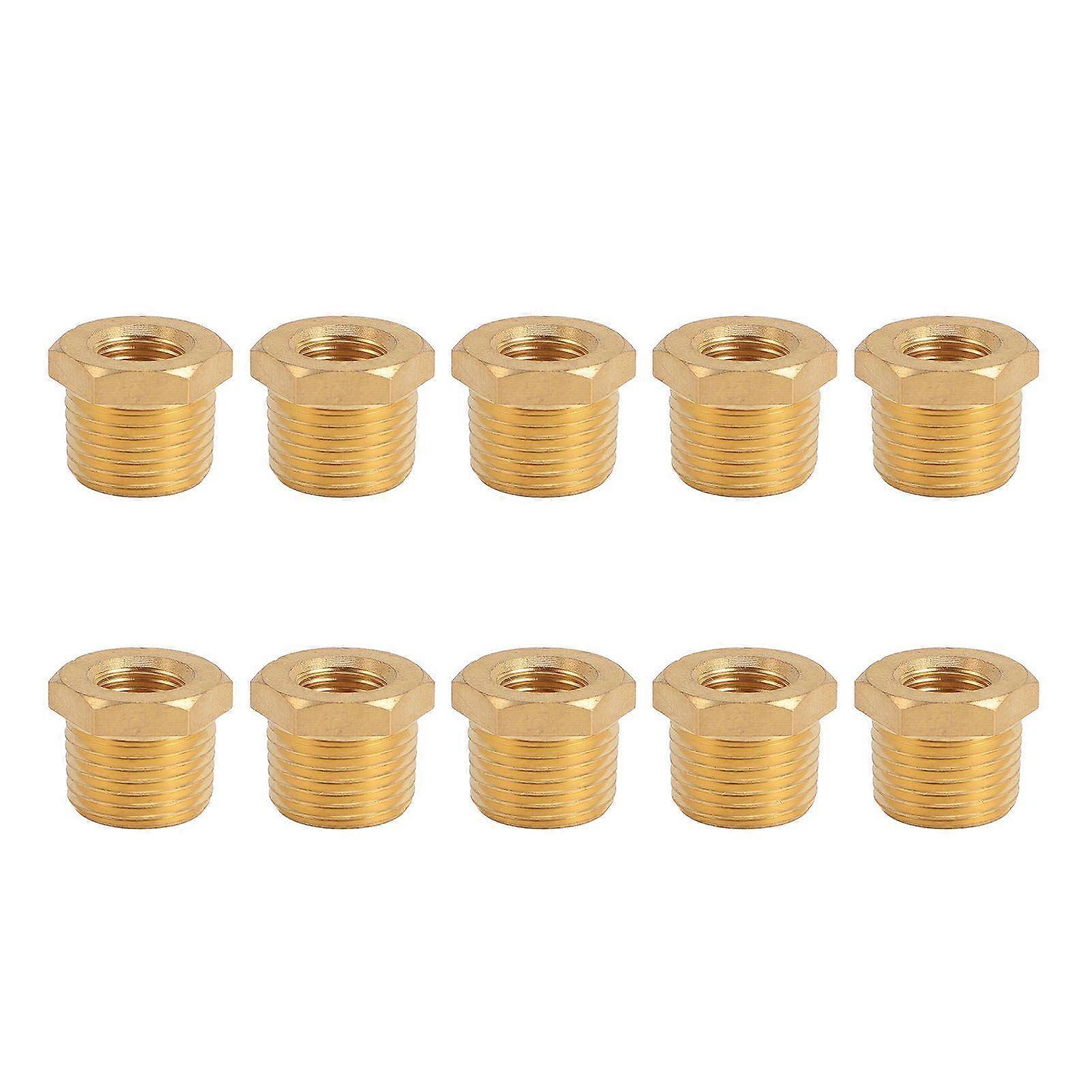 10PCS 1/2 Inch NPT Male X 1/4 Inch NPT Female Fitting Brass Reducing Pipe Adapter for Water Gas Oil
