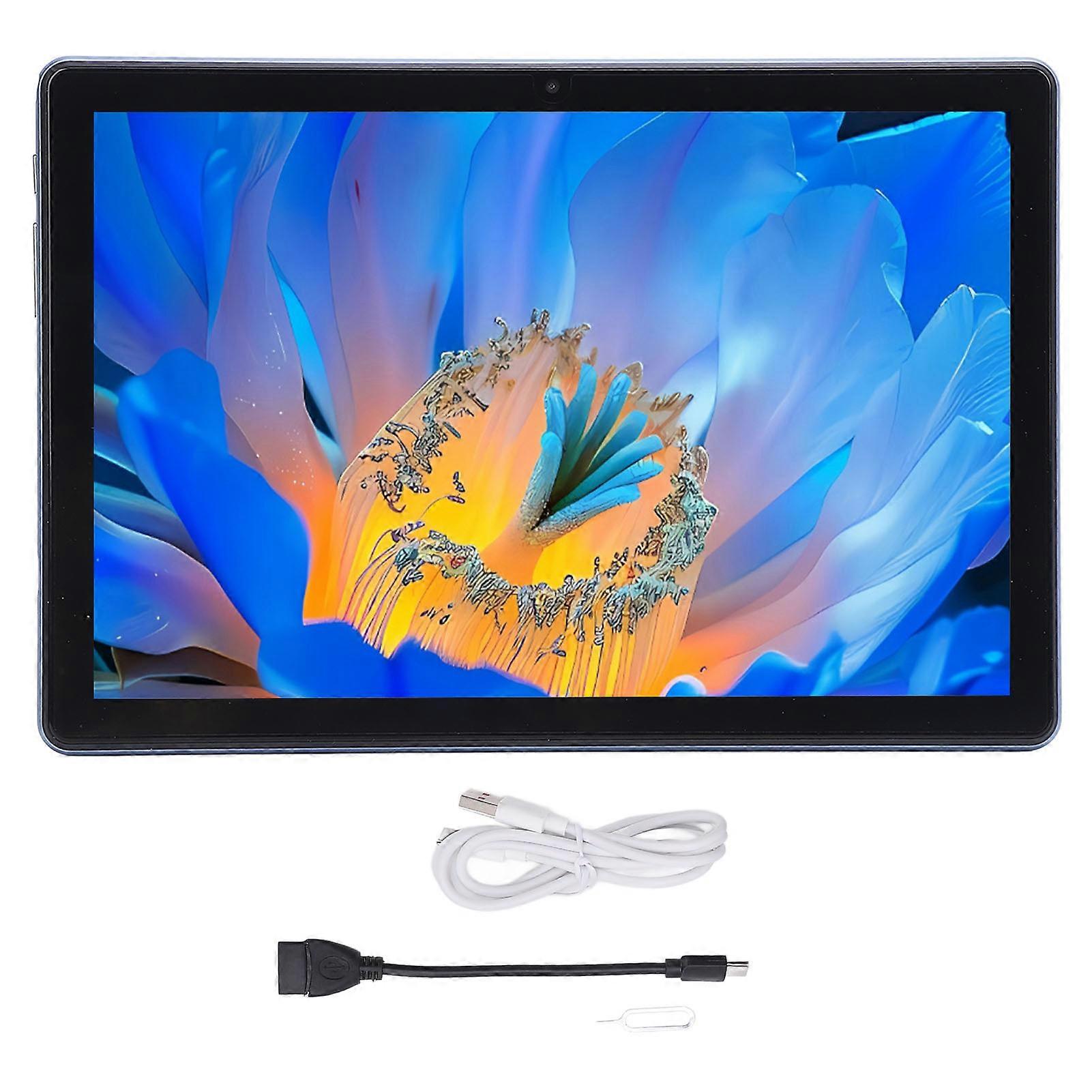 10.1 Inch 4G WiFi Tablet Android 13 8GB RAM 256GB ROM Dual Camera GPS Bluetooth Blue