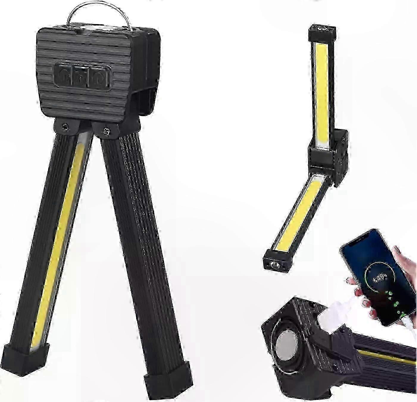 Dimmable Portable LED Flashlight with Hook and Magnet for Gym Use