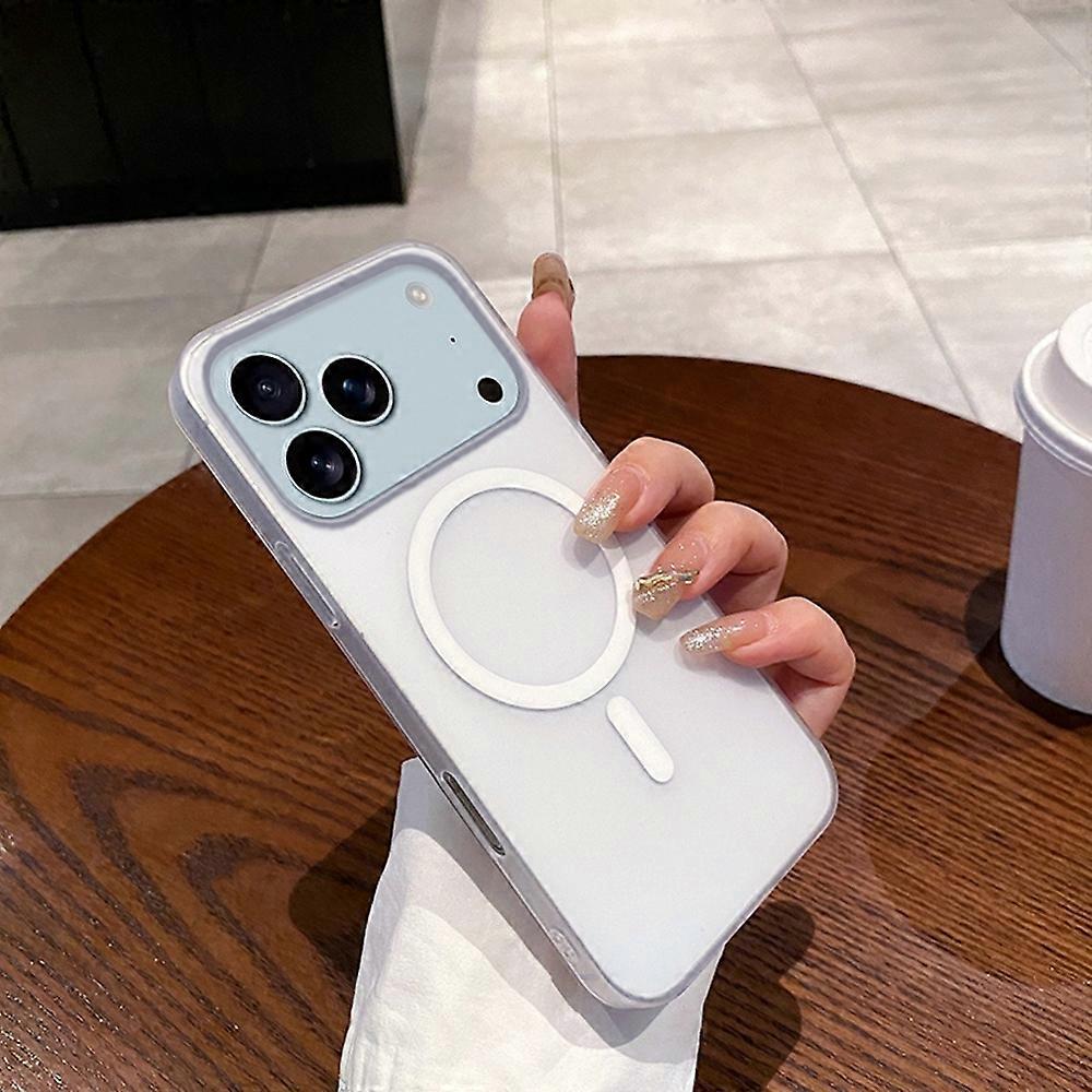 For iPhone 17 Pro Max Case Compatible with MagSafe Precise Cutouts Matte PC Phone Cover - Transparen