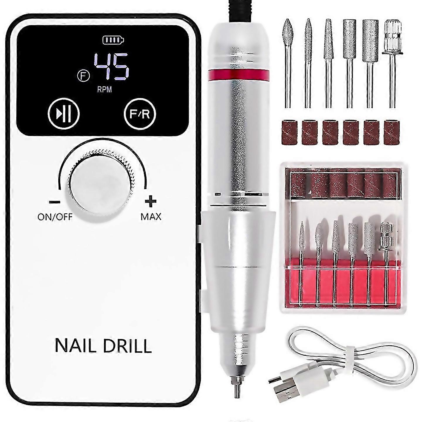 For Nail Drill Portable Rechargeable Nail Drill Machine With Bits