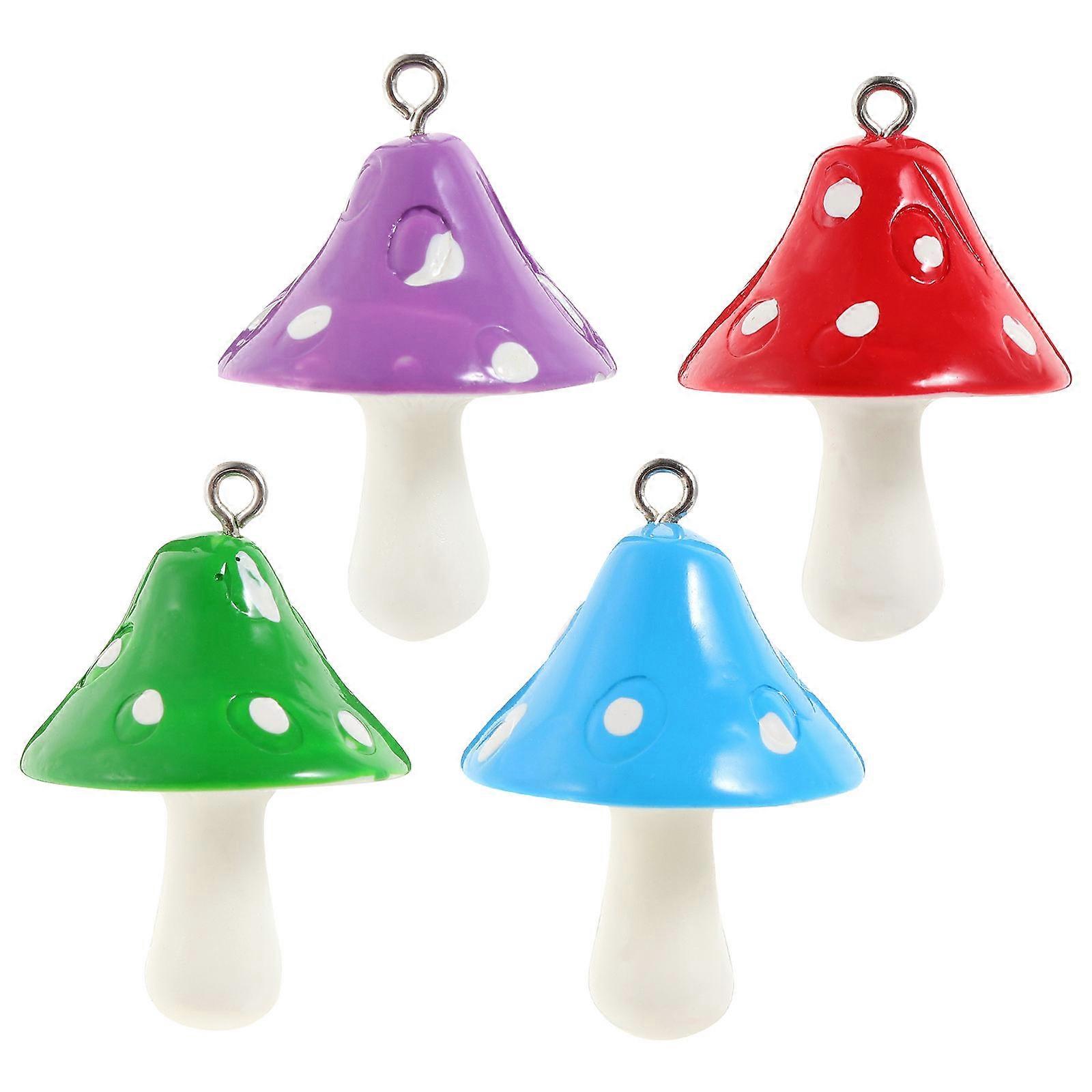 Resin Mushroom Charms 20Set Perfect For DIY Ornaments Leisure Time Activities Assorted Color Craft Materials