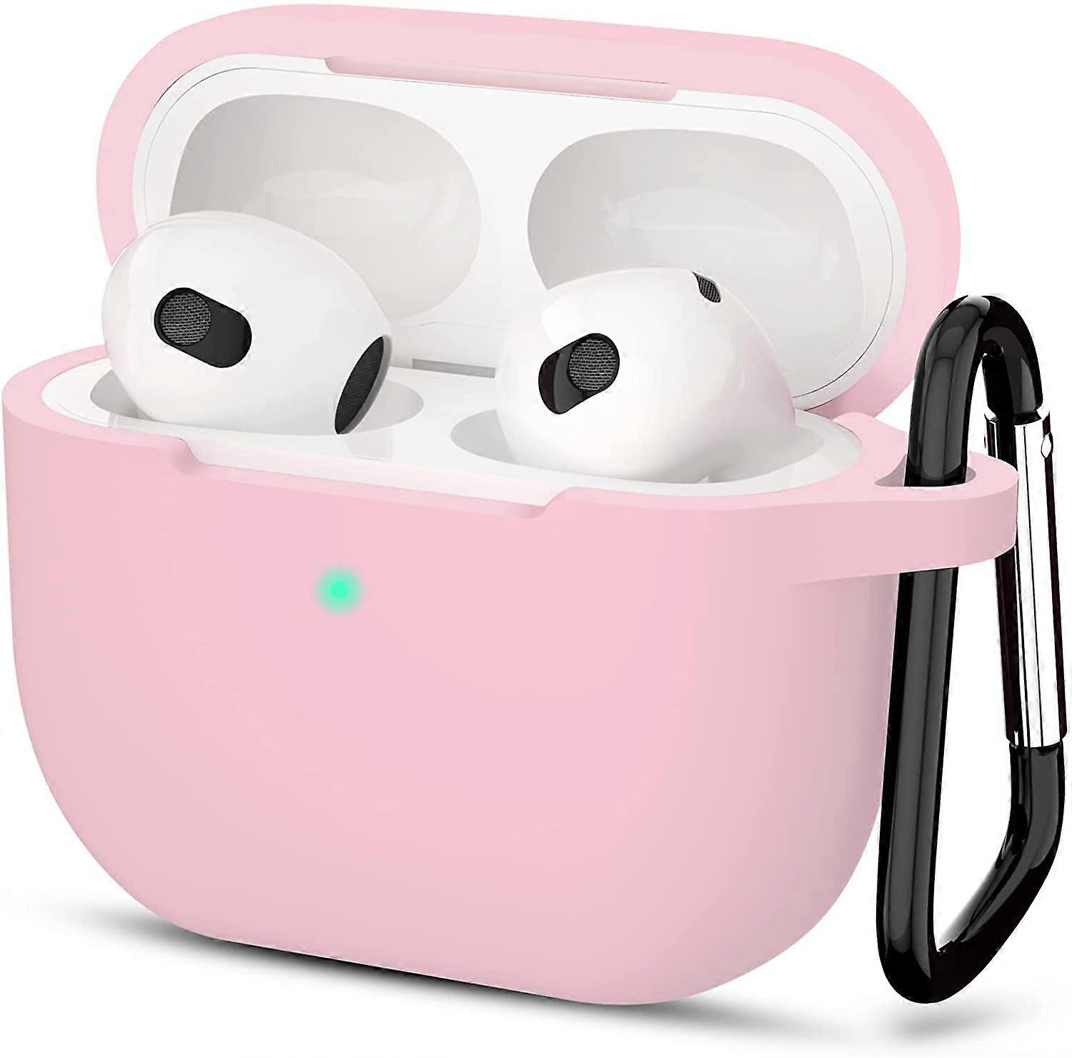 Compatible with AirPods 3 Case, Protective Silicone Cover for compatible with AirPods 3rd Generation Case 2021, Wireless Charging - Pink