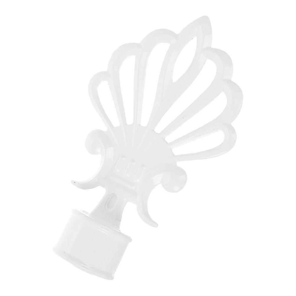 Curtain Rod Finials White Iron Decorative Ends for Secure Fit 3Pcs