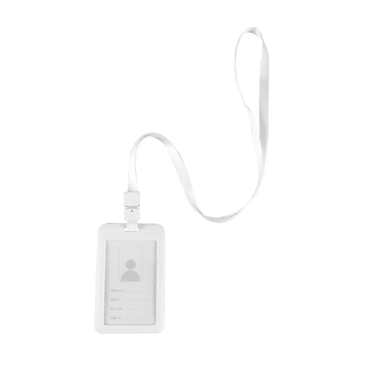 White Lanyard Badge Holder Case for Holding Card Use Chest Id Holder