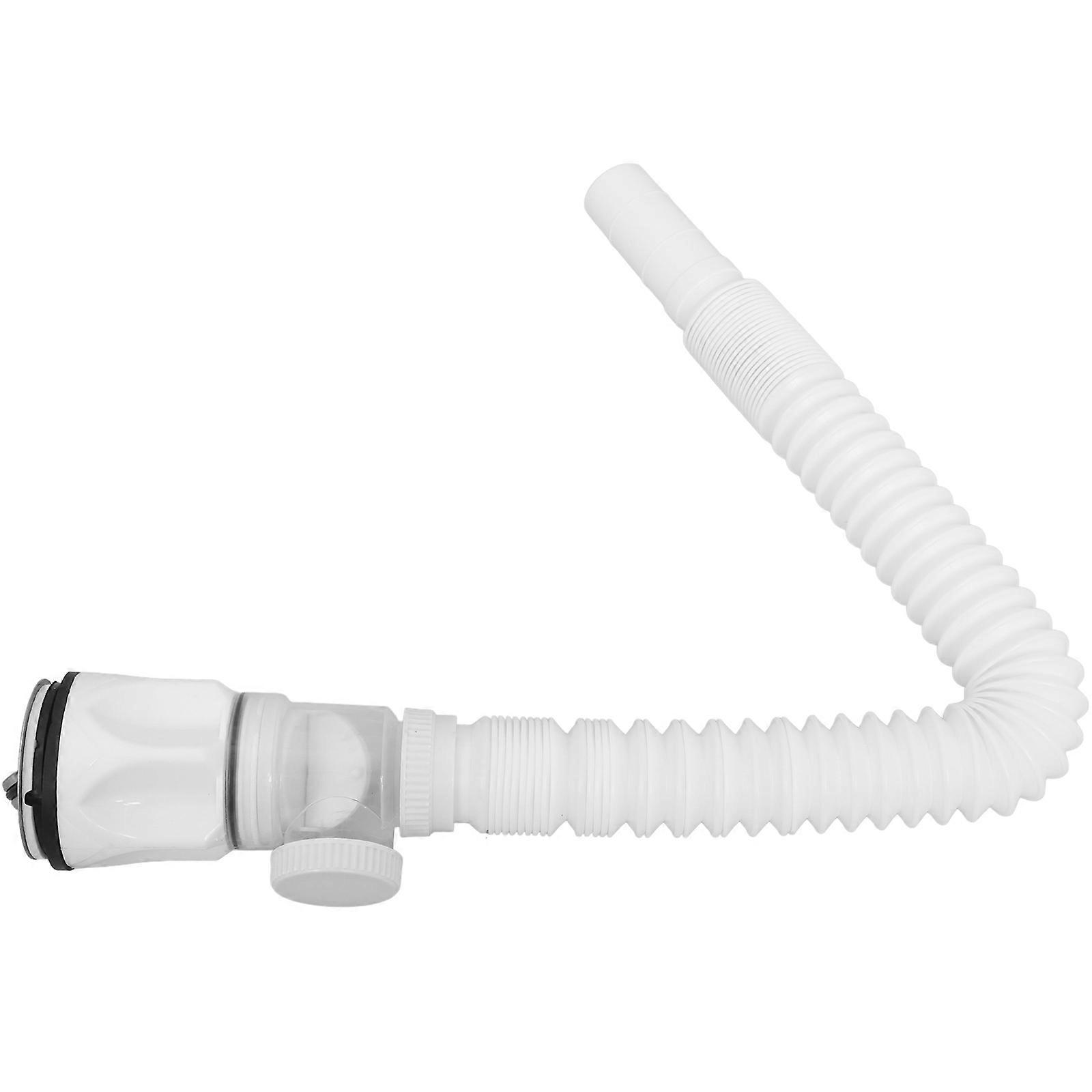 Kitchen Sink Drain Pipe Flexible Hose for Bathroom Use 4Pcs White Set