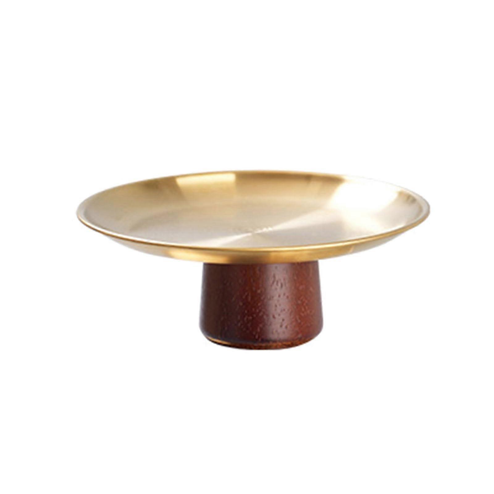 Round Stainless Steel Cake Tray With Base Fruit Display Plate For Appetizer Serving Tray And Party Table Decor