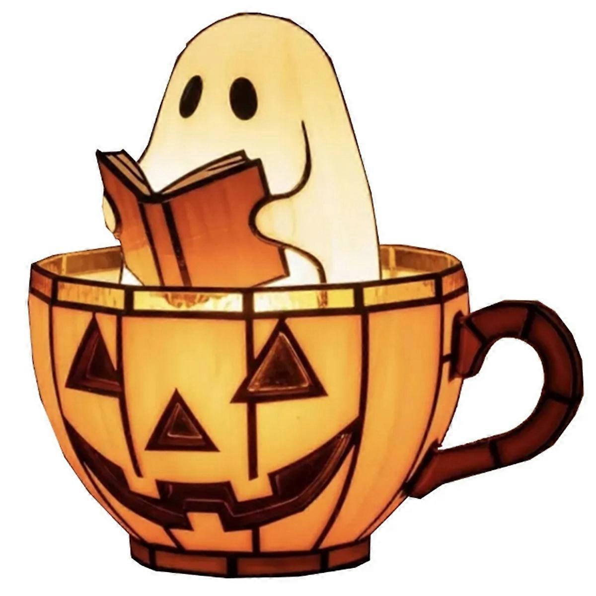 Halloween Ghost Light Reading Book Lamp Pumpkin LED