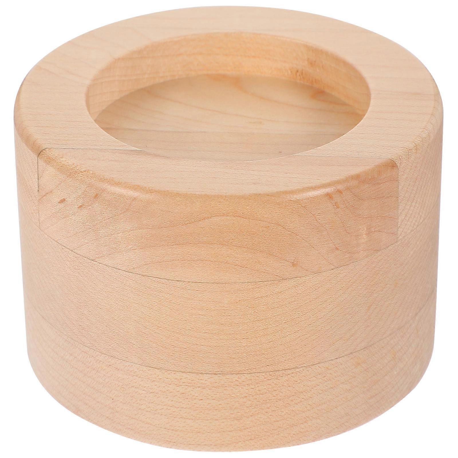 3Pcs Multifunctional Espresso Tamper Holder Wooden Base For Coffee Shop Elegant Decor 9X9X6CM