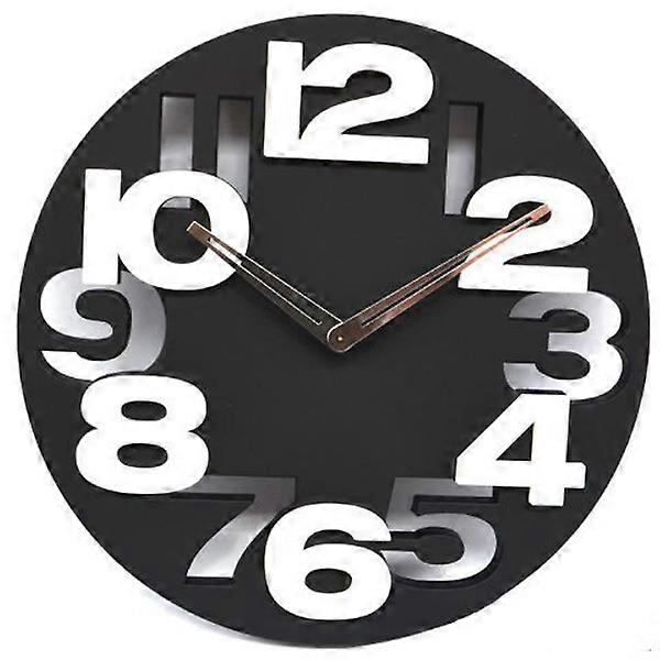 Home Wall Clock Round Shape for Office Decor with 3D Big Digits