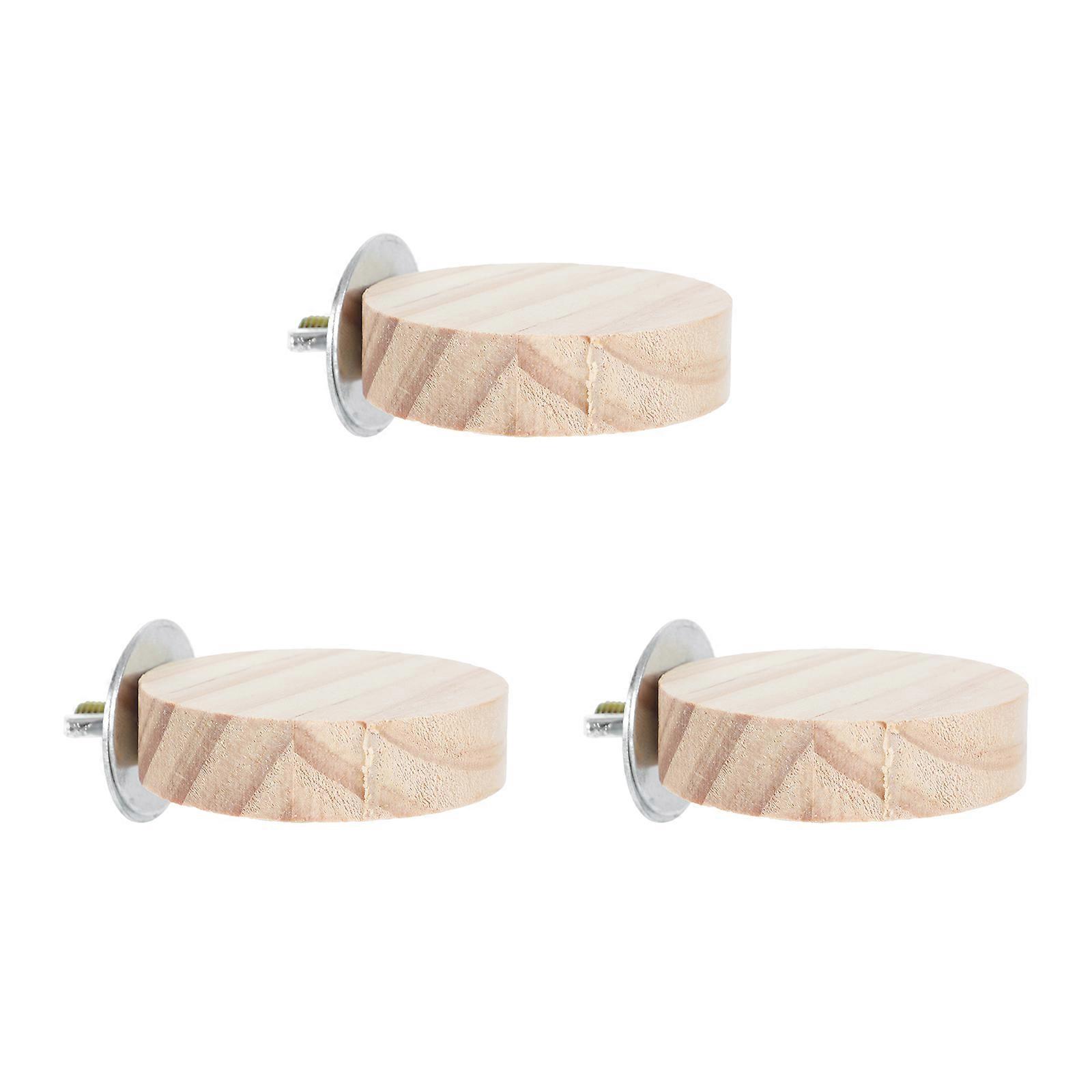 Bird Perches Platform Wooden Rectangular Climbing and Playing 3Pcs