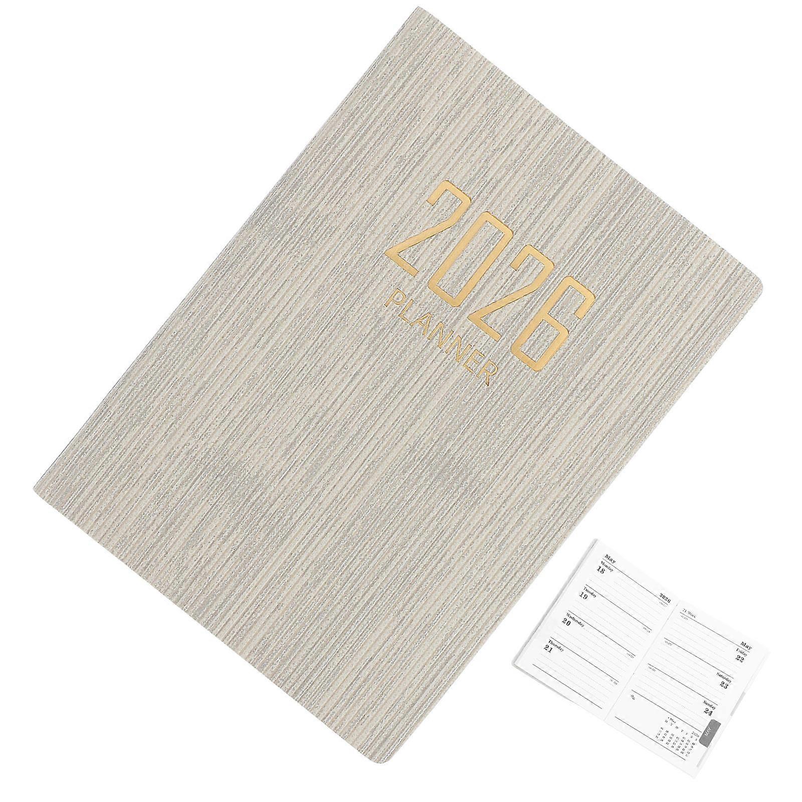 Pocket Daily Planner Notepad For Students School Office And Travel A7 Size Beige 1Pack