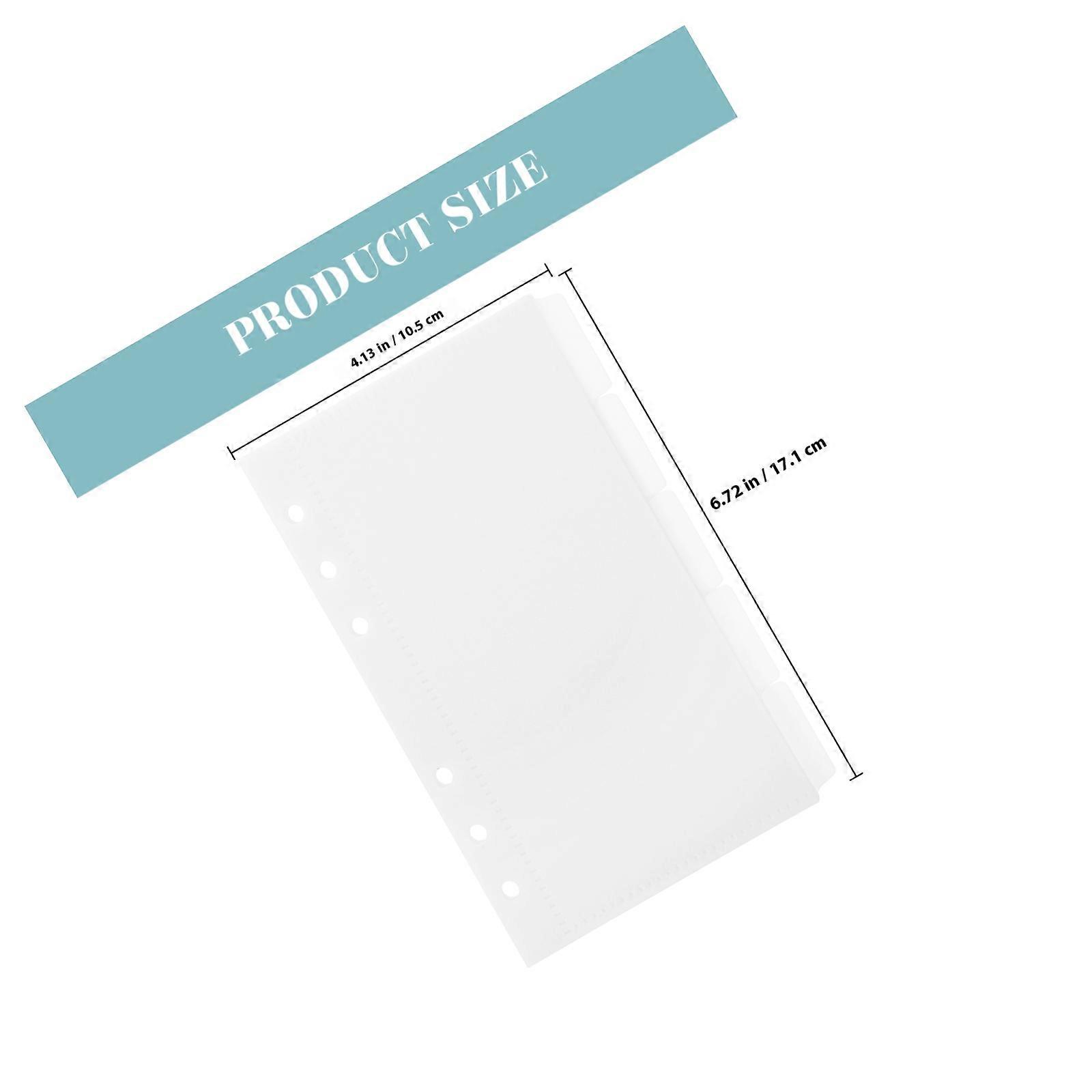 Loose Leaf Budget Pocket Insert for Storage Use 5Pcs Portable Binder