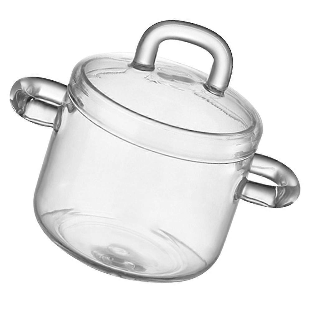 Transparent Stovetop Saucepan 350ml With Lid Perfect For Outdoor Cooking Easy Cleaning Space Saving 2Pcs