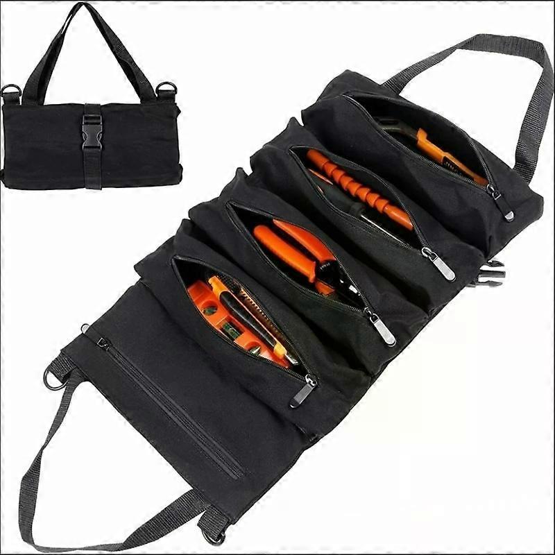 Rea For Motorcycle Canvas Wrench Tool Organizer Bucket Portable Oxd Cloth Toolkit Multi-Purpose Roll Up Handbag Car Auto