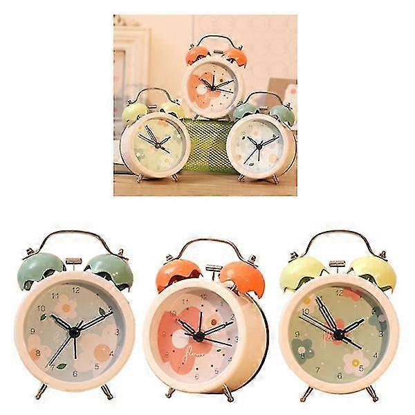 Mini Alarm Clock Electronic Round Number Double Bell Desk Table Digital Quartz Clock Home Decoration