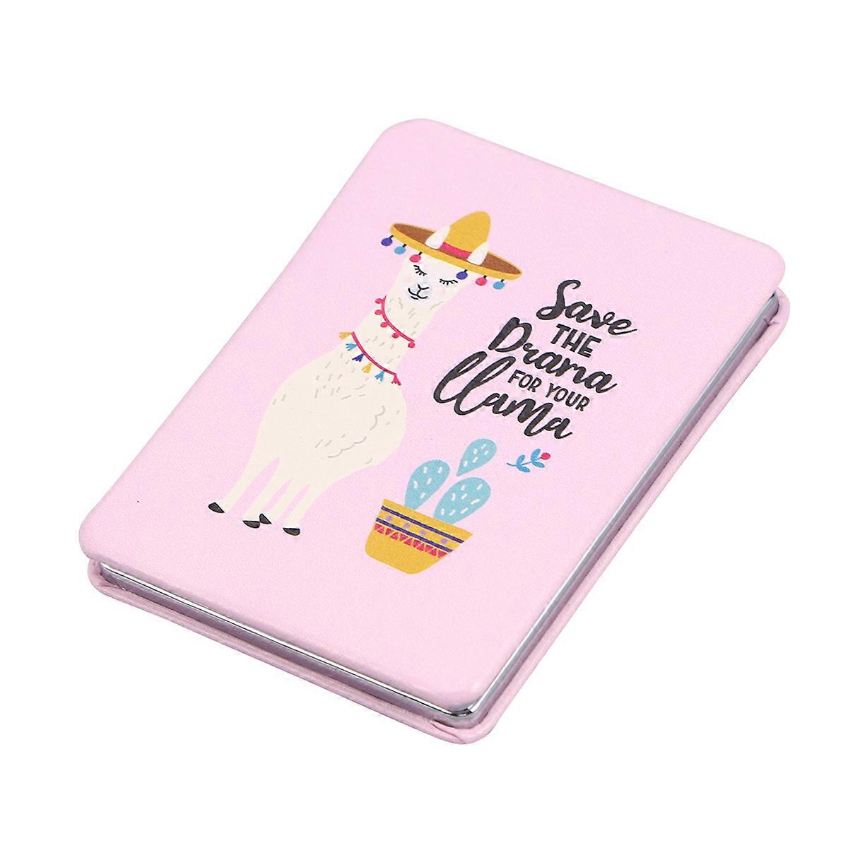 Foldable Pocket Mirror Makeup Mirror for Women 2Pcs Double-Sided PU