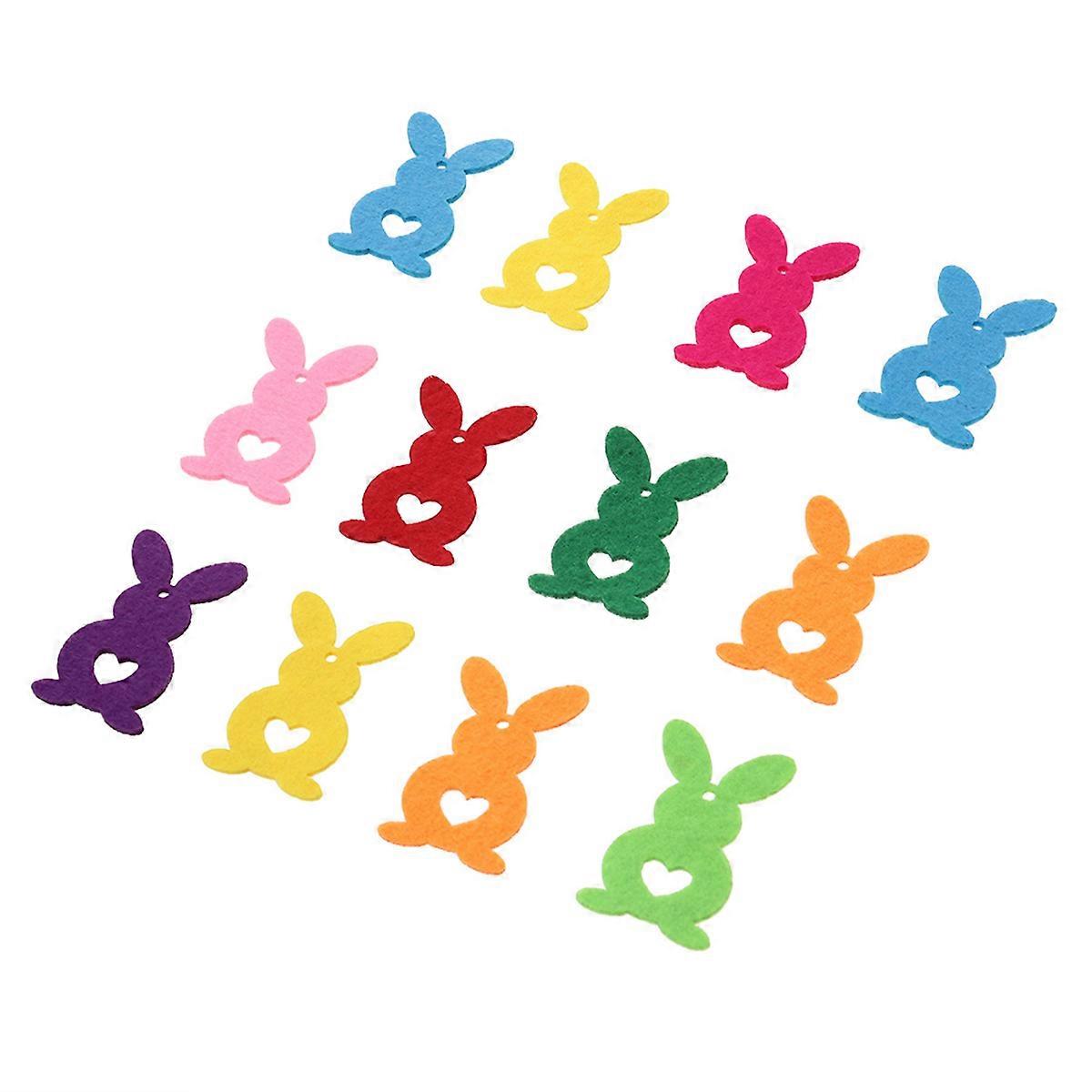 Felt Bunny Decor for Gift with 10Pcs Easter Nonwoven Bunny Assorted Color