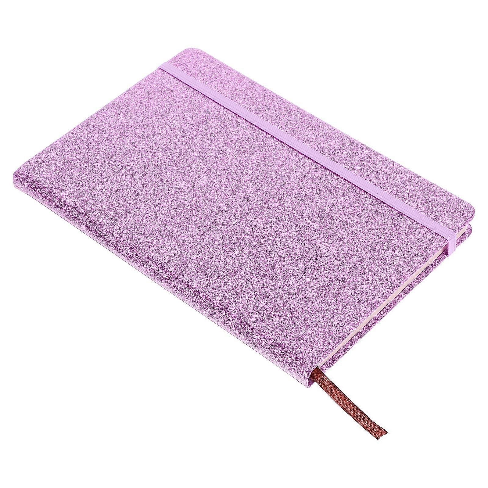 3Pcs Glittery Notebook With Elastic Band For Travel Diaries Writing A5 Size Purple Waterproof Design