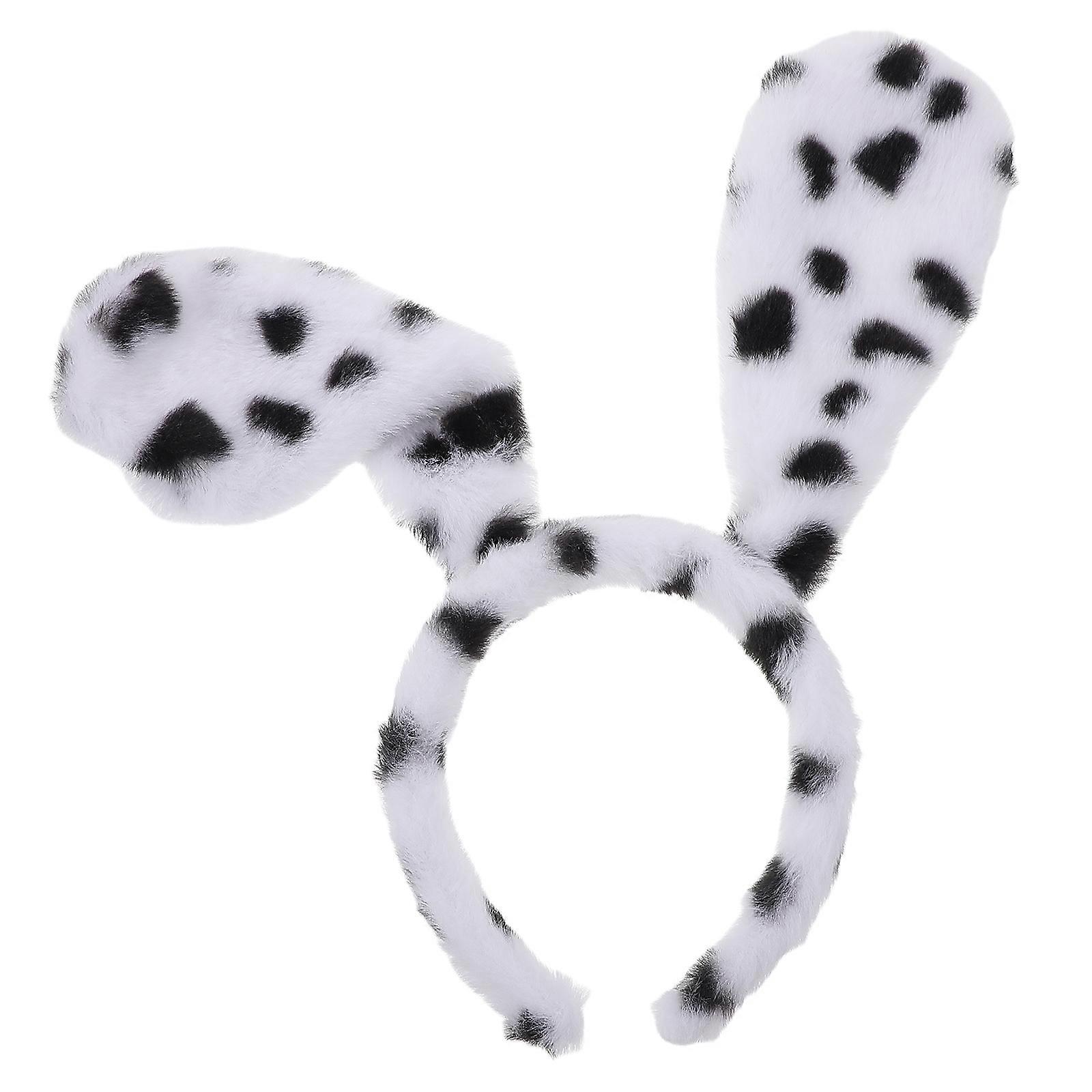 Dalmatian Headband Cosplay Accessory for Halloween Themed Parties Featuring Fluffy Plush Material in Multi Color 1Set