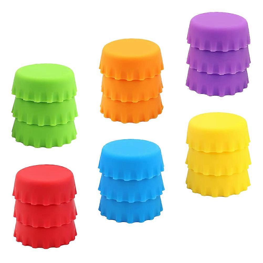 Round Shaped Bottle Stoppers for Bottle Use 36Pcs Creative Silicone Set