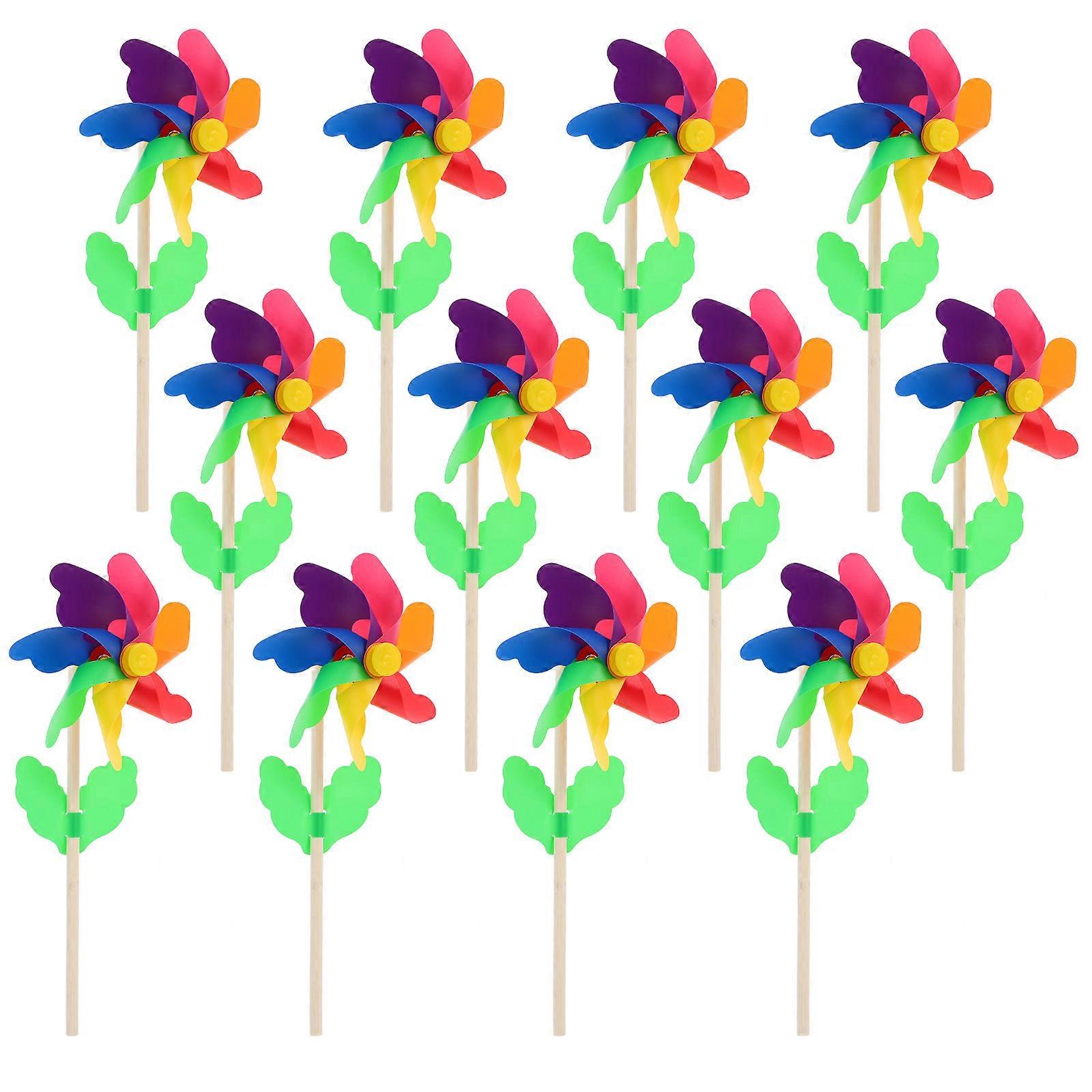Rainbow Pinwheels Kids Garden Pinwheels with 36Pcs Set