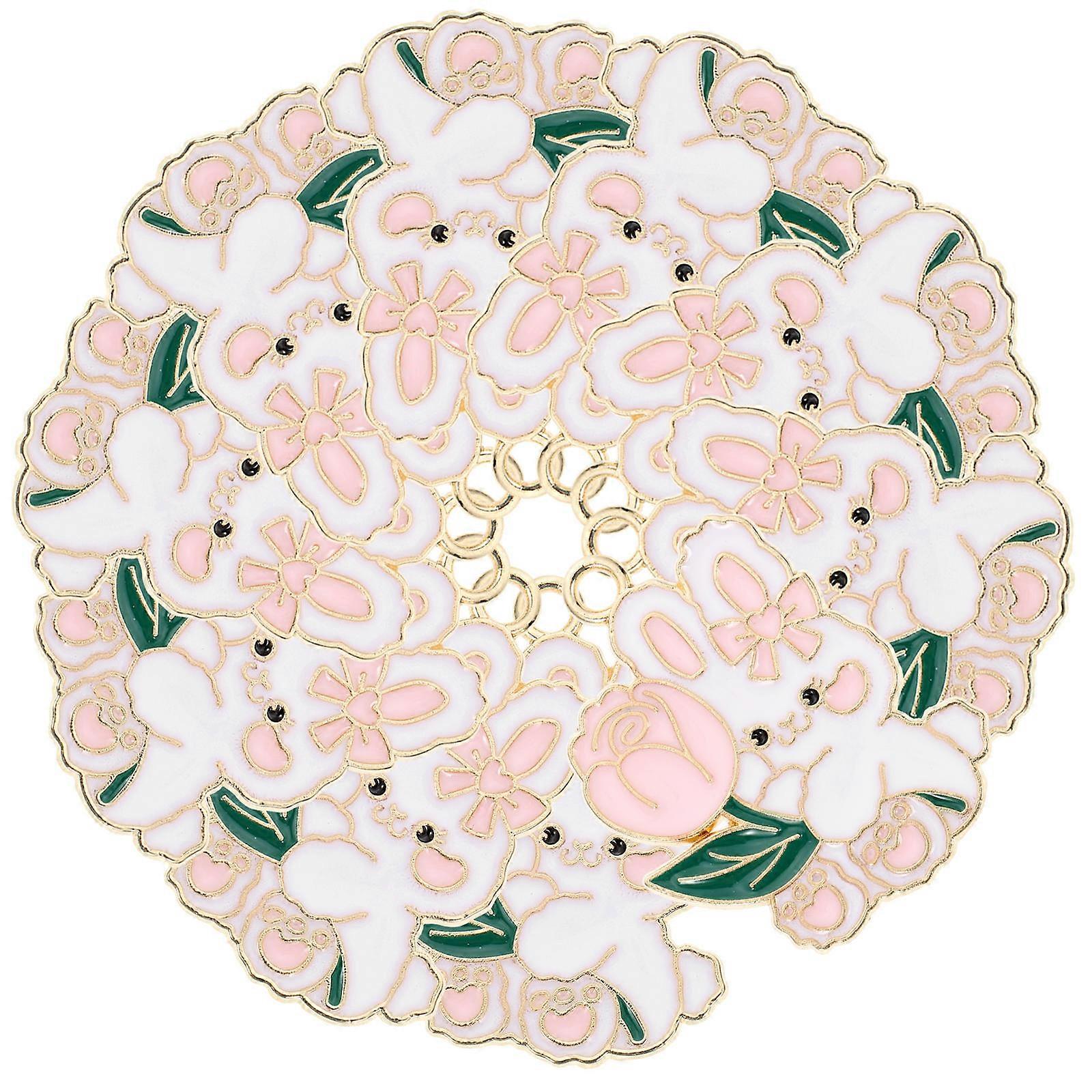 10Pcs Pink Alloy Rabbit Pendant for Bracelet and Key Chain Making