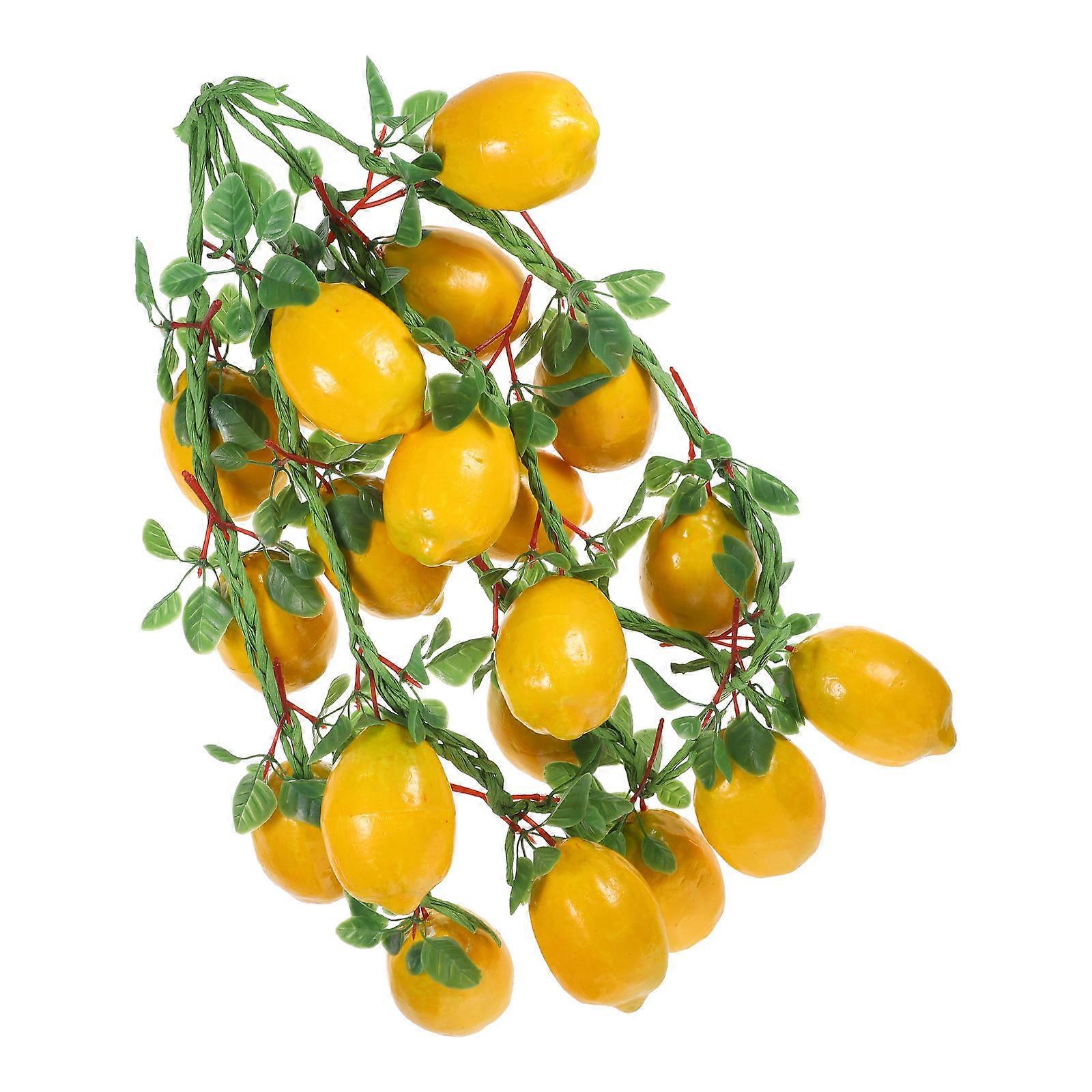 Simulated Lemon Strings Artificial Lemon Hanging Ornament for Decor 15Pcs