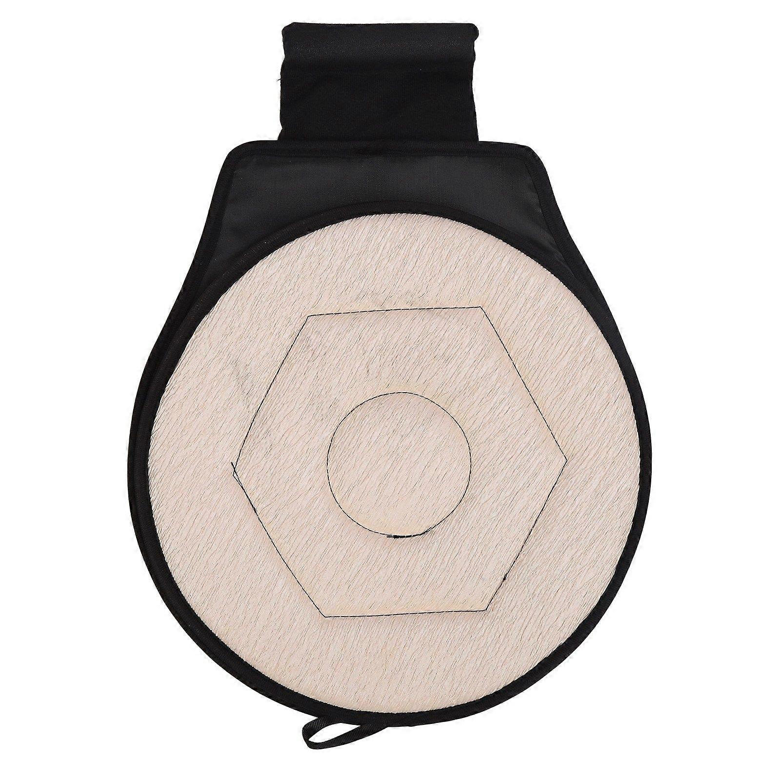 Round Car Cushion 360 Degrees Rotating Geometric Rhombic Shape Portable Rotating Seats Cushion for Elderly Beige