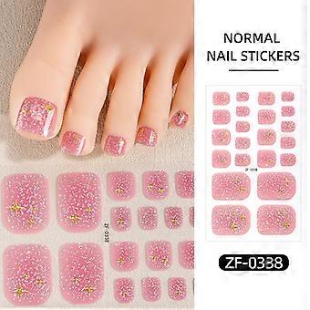 Gradient French Onion Powder Waterproof Laser Toenail Nail Art Stickers with Nail File