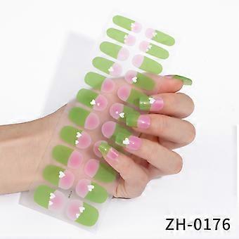 Gradient Nail Polish Film Stickers with 3D Faux Diamond, 2 Pieces Set Including Nail File