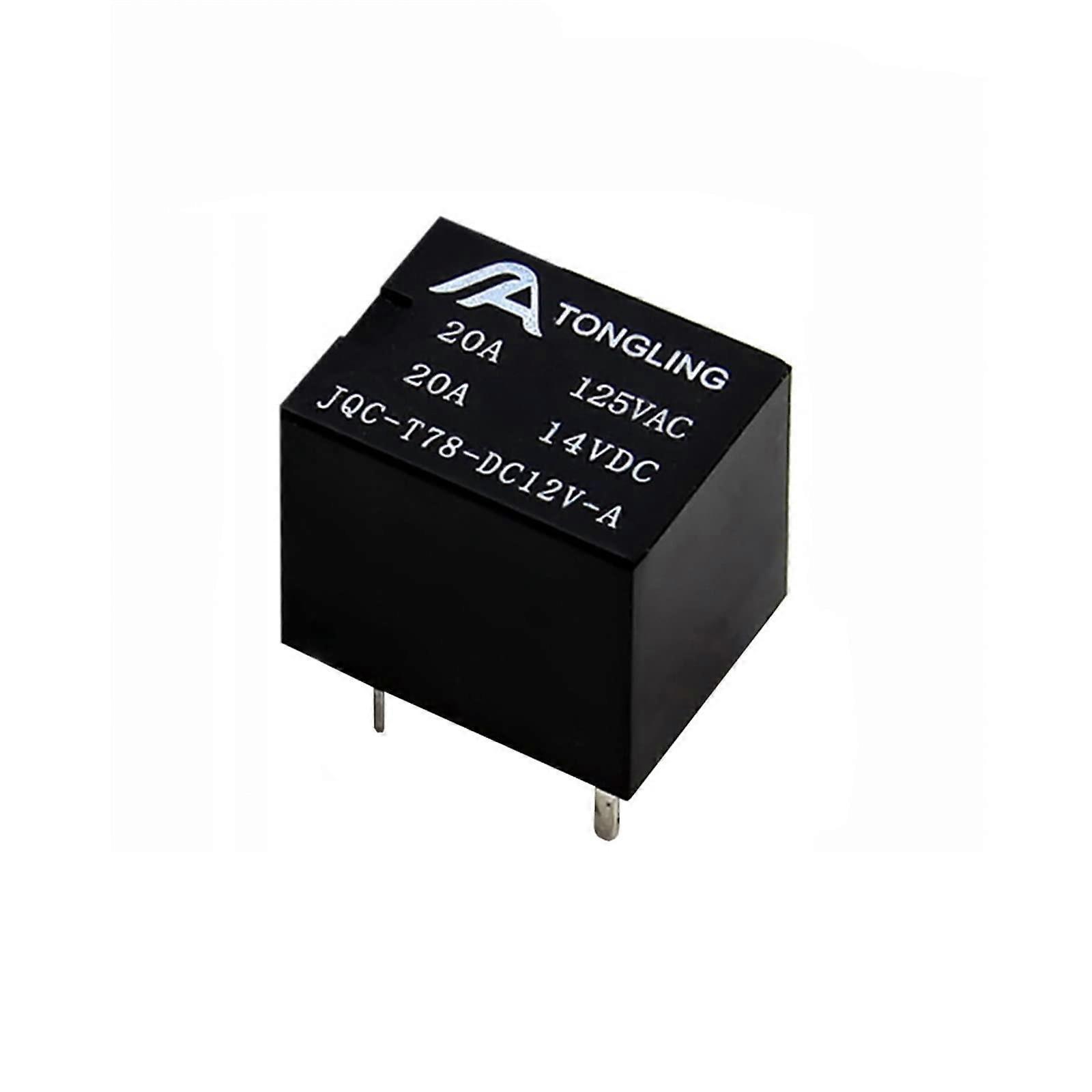 T78 Small Normally Open Electromagnetic Relay 5V/12V/24V Coil Voltage 4/5 Pin 20A JQCT78DC12VA