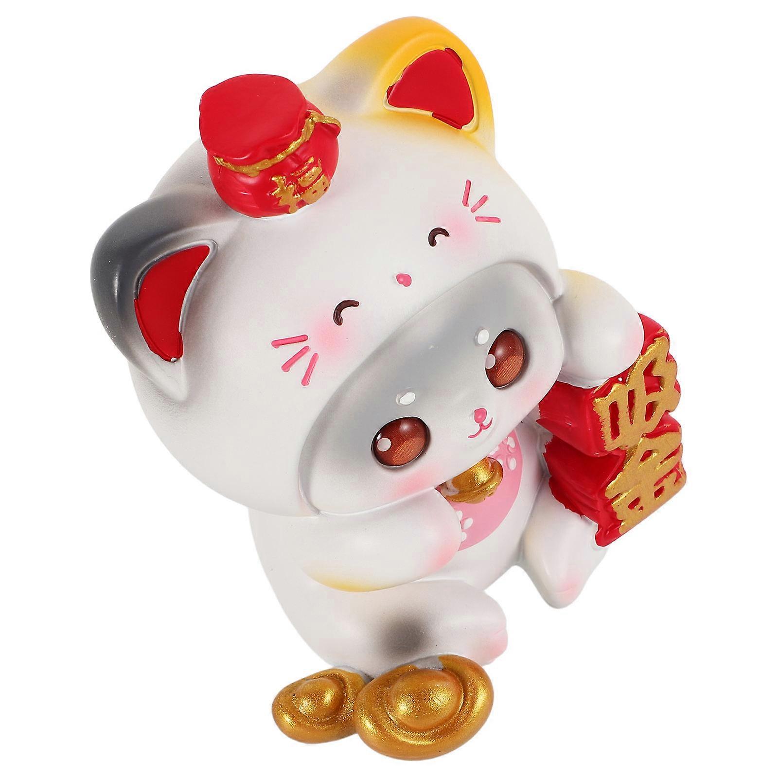 Cute Cat Figurine Dashboard Decor with Creative Design 2Pcs Car Accessories