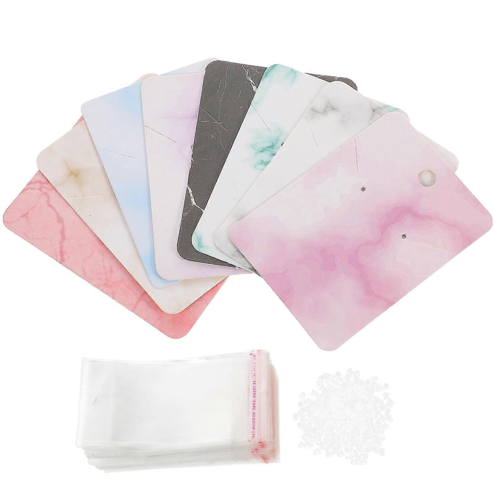 Assorted Color Jewelry Display Cards Set with Earring Backs for Display 3Sets